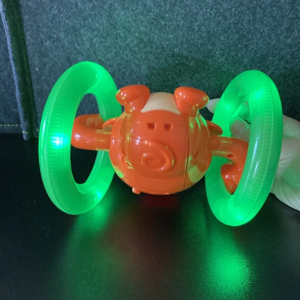 Bright Starts Roll‎ and Glow Monkey Baby Toy Play To Learn Orange & Green Works